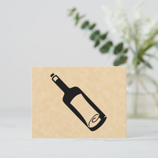 Bericht in een fles. briefkaart (Staand voorkant)