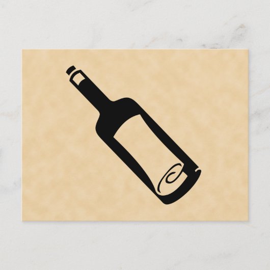 Bericht in een fles. briefkaart (Voorkant)