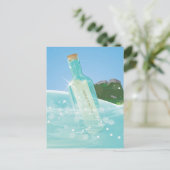 Bericht in een fles briefkaart (Staand voorkant)