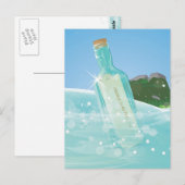 Bericht in een fles briefkaart (Voorkant / Achterkant)