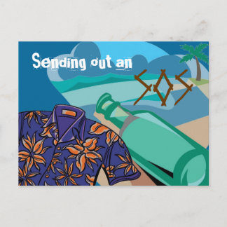 Bericht in een fles briefkaart