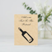 Bericht in een fles. briefkaart (Staand voorkant)