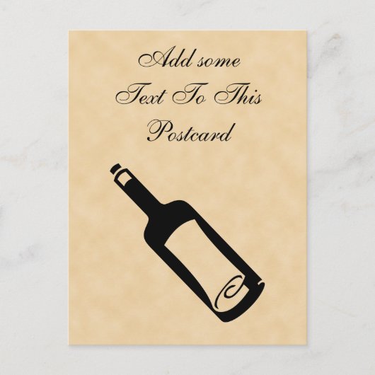 Bericht in een fles. briefkaart (Voorkant)