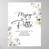 Bericht in een fles Bruiloft Gast Boek teken Poster (Voorkant)