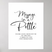 Bericht in een fles Bruiloft Gast Boek teken Poster (Voorkant)