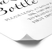 Bericht in een fles Bruiloft Gast Boek teken Poster (Hoek)