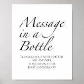 Bericht in een fles Bruiloft Gast Boek teken Poster (Voorkant)