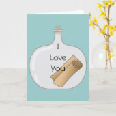 Bericht in een fles kaart (Gele Bloem)