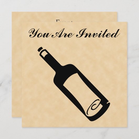 Bericht in een fles. kaart (Voorkant / Achterkant)