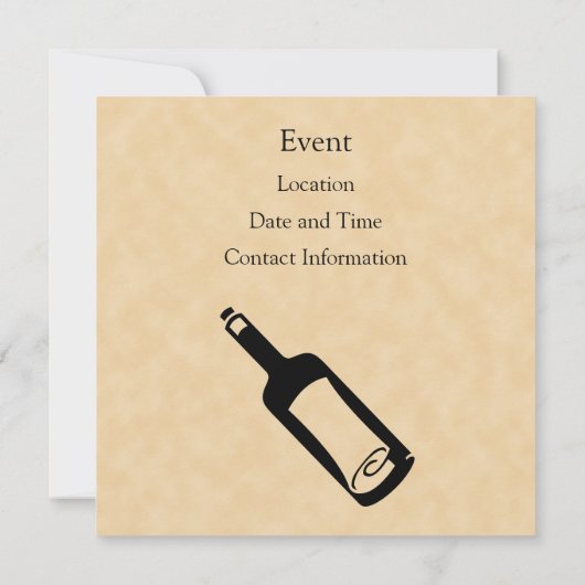 Bericht in een fles. kaart (Achterkant)