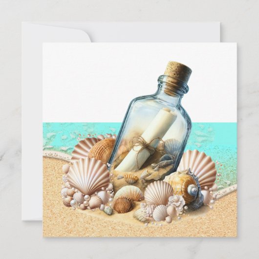 Bericht in een fles kaart (Voorkant)