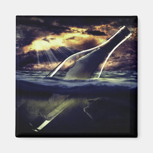 Bericht in een fles magneet (Voorkant)