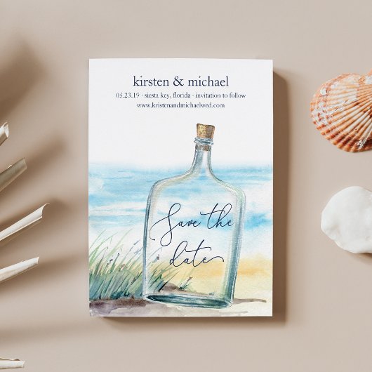 Bericht in een fles met de Kaart Datum opslaan