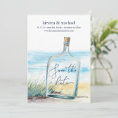 Bericht in een fles met de Kaart Datum opslaan (Staand voorkant)