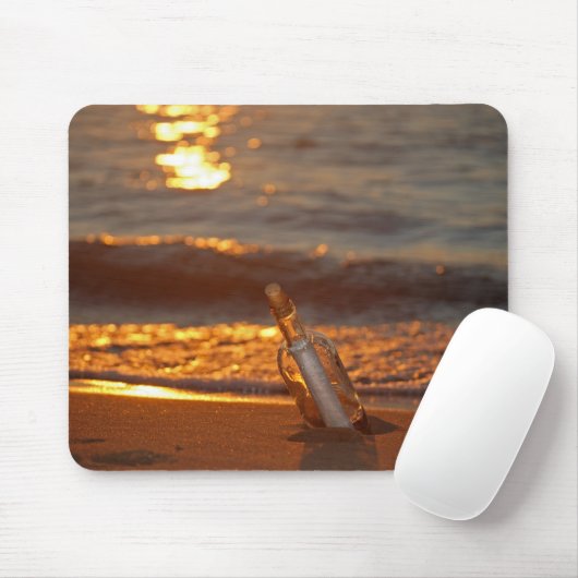 Bericht in een fles muismat (Met muis)