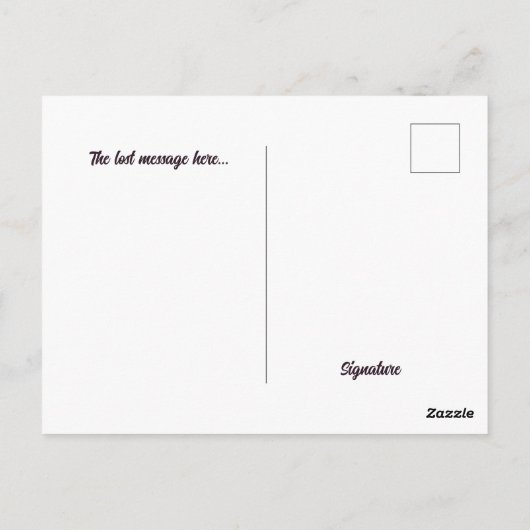 Bericht in een fles op het strand Briefkaart (Achterkant)