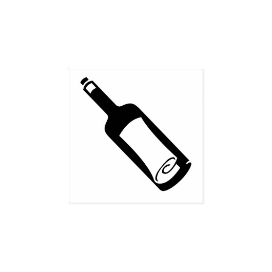 "Bericht in een fles" Rubberen stempel (Afrduk)