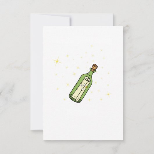 Bericht in een fles thema bedankkaart (Voorkant)