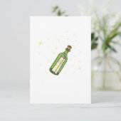 Bericht in een fles thema bedankkaart (Staand voorkant)