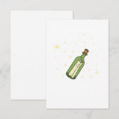 Bericht in een fles thema bedankkaart (Voorkant / Achterkant)