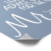 Bericht in een fles Trouwbord - Frans Blauw Poster (Hoek)