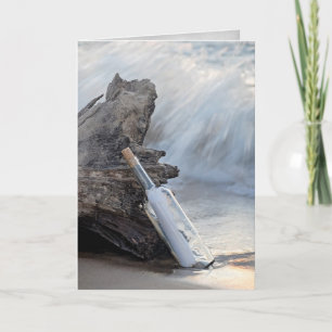 Bericht in een fles Verjaardag Kaart