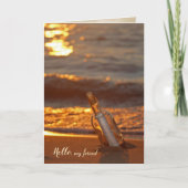 Bericht in een fles voor vriend kaart (Voorkant)