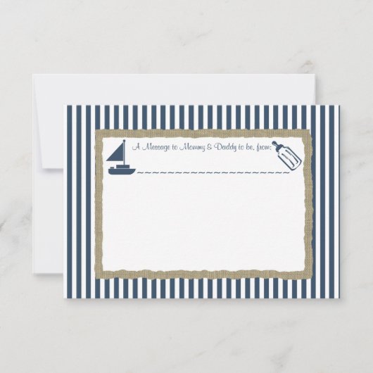 Bericht in een fles zeilboot baby shower (Voorkant)