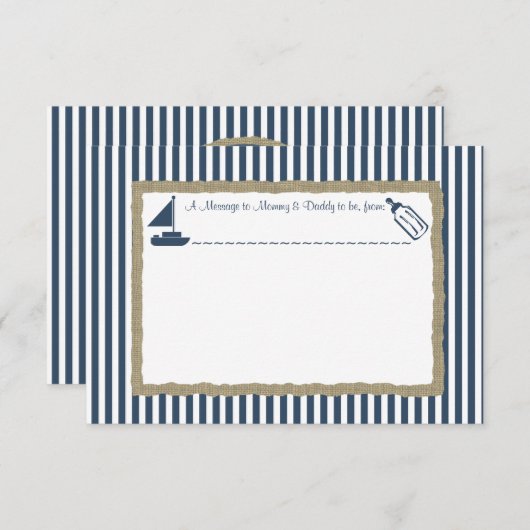 Bericht in een fles zeilboot baby shower (Voorkant / Achterkant)