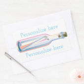 Bericht in een fles zomerstrand rechthoekige sticker (Envelop)