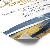 Bericht in een flesje Abstract Blauw Gastenboektek Poster (Hoek)