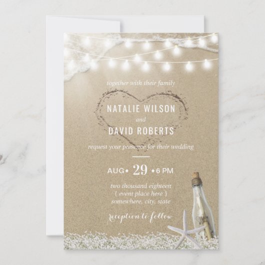 Bericht in een flesje met een flesje met een stran kaart (Voorkant)