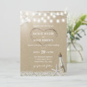 Bericht in een flesje met een flesje met een stran kaart (Staand voorkant)