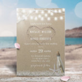 Bericht in een flesje met een flesje met een stran kaart