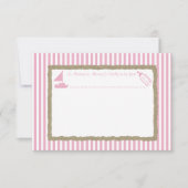 Bericht in Een flessenzeilboot Baby shower Roze Kaart (Voorkant)