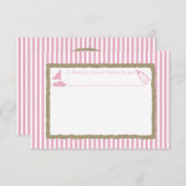Bericht in Een flessenzeilboot Baby shower Roze Kaart (Voorkant / Achterkant)