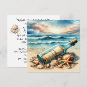 Bericht in een uitnodiging voor een fles