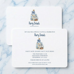 Bericht In Fles Zeilboot Verjaardag QR Code RSVP Kaartje