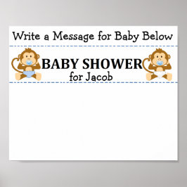 Bericht Keepsake Monkey Baby shower Poster