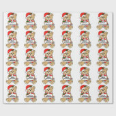 Bericht met kerstTeddy Bear Cadeaupapier (Vlak)