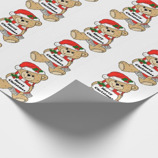 Bericht met kerstTeddy Bear Cadeaupapier (Hoek)