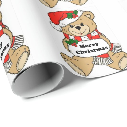 Bericht met kerstTeddy Bear Cadeaupapier (Rol Hoek)