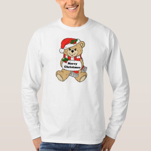 Bericht met kerstTeddy Bear T-shirt (Voorkant)