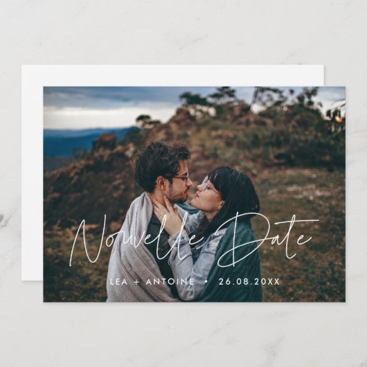 Bericht Nieuwe Mariage-datum uitgesteld Aankondiging (Voorkant / Achterkant)