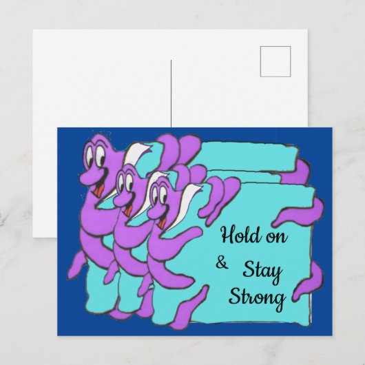 Bericht Octopus Cartoon Cust. Briefkaart tekst (Voorkant / Achterkant)