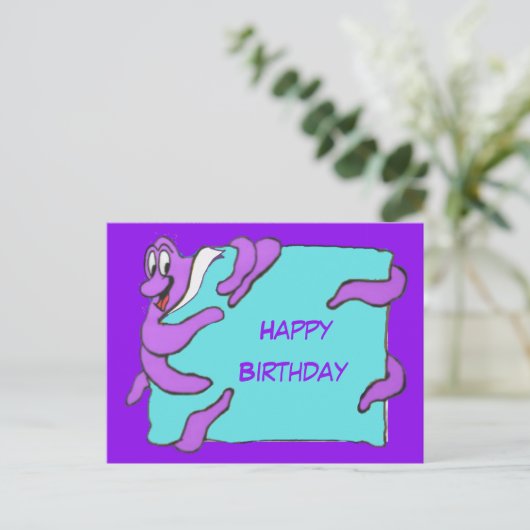 Bericht "Octopus Happy Birthday Briefkaart" Briefkaart (Staand voorkant)