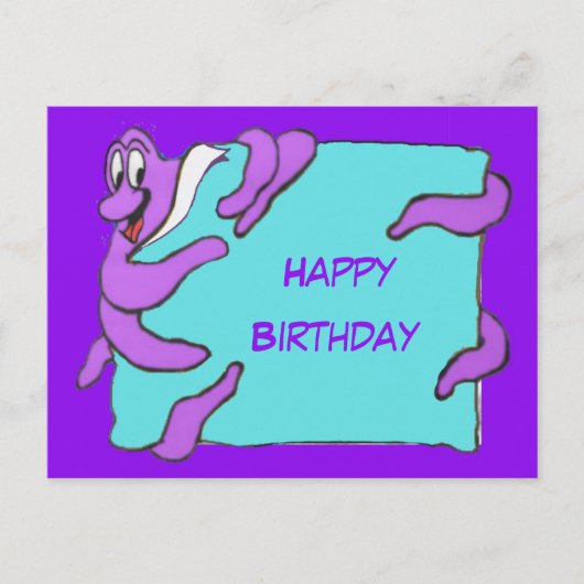 Bericht "Octopus Happy Birthday Briefkaart" Briefkaart (Voorkant)
