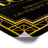 Bericht op een bottelbruiloft | Art Deco Gatsby Poster (Hoek)