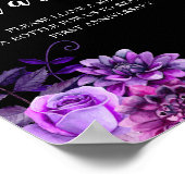 Bericht op flesafdruk Zwarte en paarse bruiloft Poster (Hoek)