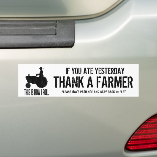 Bericht over boerentractoren respecteren Boerderij Bumpersticker (Op auto)